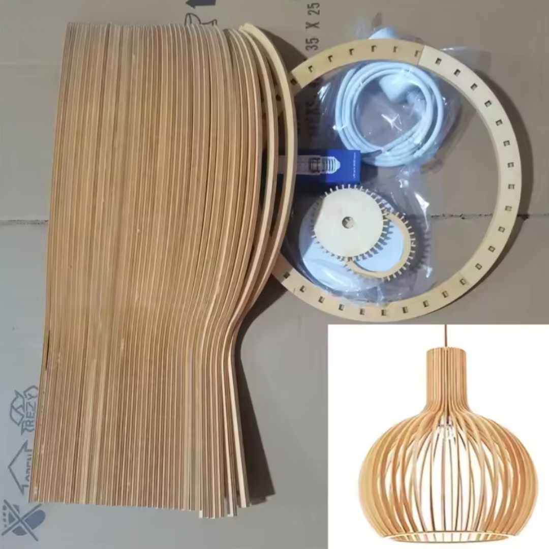 AuroraOak Rustic Wood Pendant Light for Cozy Homes | Deretia