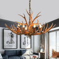 SylvanGlow | Rustic Antler Chandelier in Resin Finish | Deretia