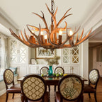 SylvanGlow | Rustic Antler Chandelier in Resin Finish | Deretia
