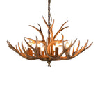 SylvanGlow | Rustic Antler Chandelier in Resin Finish | Deretia
