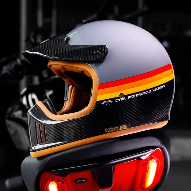 خوذة دراجة نارية كاملة الوجه من أيرونوفا بألياف الكربون، معتمدة من وزارة النقل الأمريكية ومنظمة الاقتصاد الأوروبي