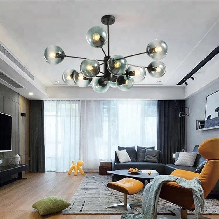 Lyra Bubble Chandelier Iron and Glass 12 Bulbs Included | Deretia