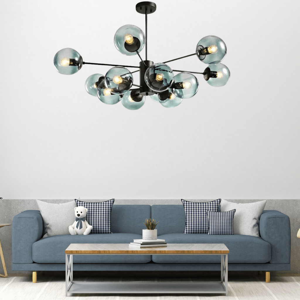 Lyra Bubble Chandelier Iron and Glass 12 Bulbs Included | Deretia