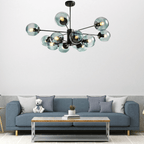 Lyra Bubble Chandelier Iron and Glass 12 Bulbs Included | Deretia