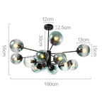 Lyra Bubble Chandelier Iron and Glass 12 Bulbs Included | Deretia