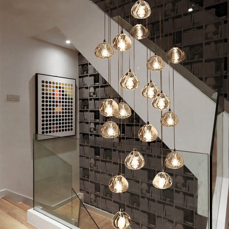 Lumenry Crystal Staircase Chandelier Modern LED Lighting | Deretia
