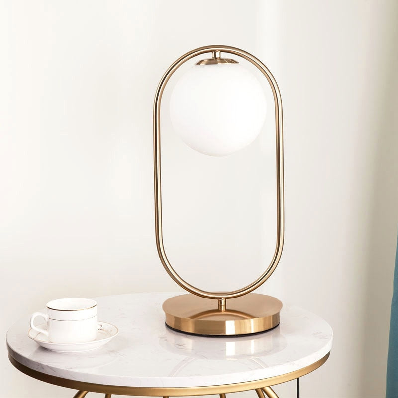 Aeloria | Modern Glass Globe Table Lamp For Ambient Light