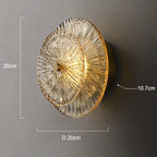 Aurelia Glas Wandlampe Mattgoldener Rahmen mit Kristallen | Deretia