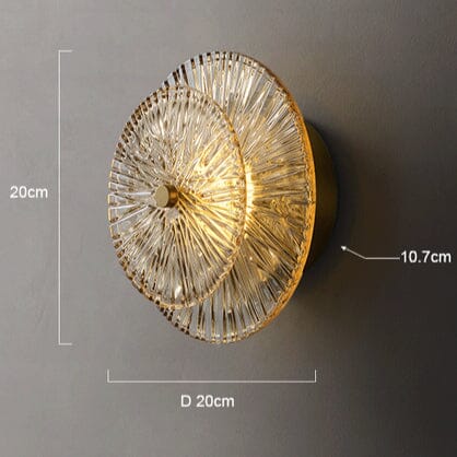 Aurelia Glas Wandlampe Mattgoldener Rahmen mit Kristallen | Deretia