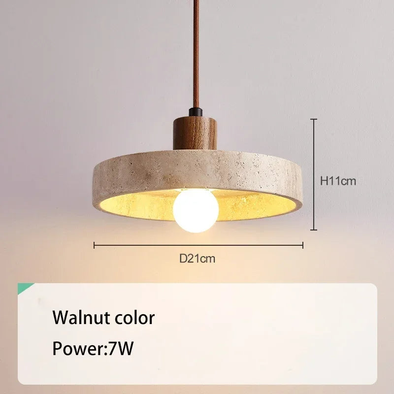 Marvelle | Natural Stone Pendant Lamp Featuring E27 LED Bulb | Deretia